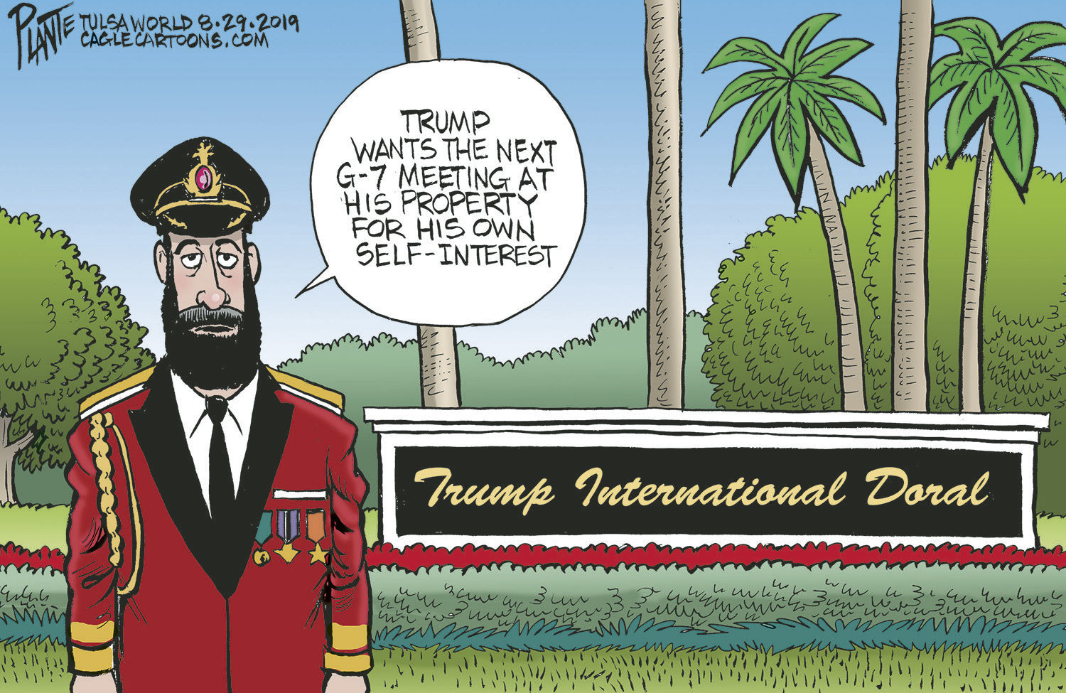 Bruce Plante Cartoon: Trump and Captain Obvious